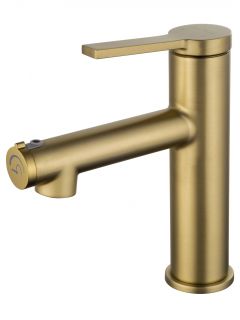 Смеситель для раковины Wonzon & Woghand WW-H1017-BG с функцией полоскания брашированное золото